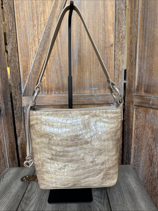 Brighton Handbags - Brighton Cherie Beachwood Patent Croc-Embossed Leather Shoulder Bag Purse
